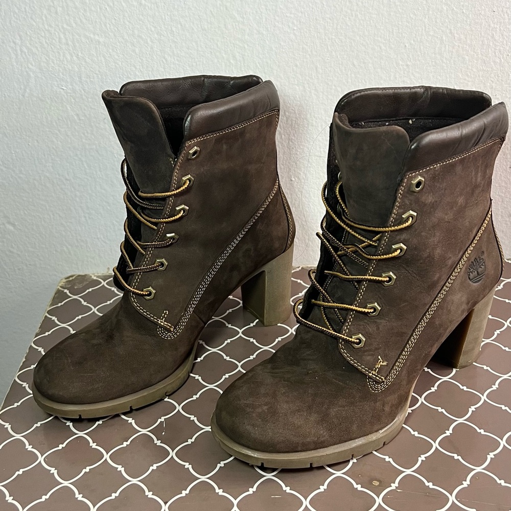 Timberland Women’s Allington Mid Lace Up Boot Dark Brown Leather Ankle Boots